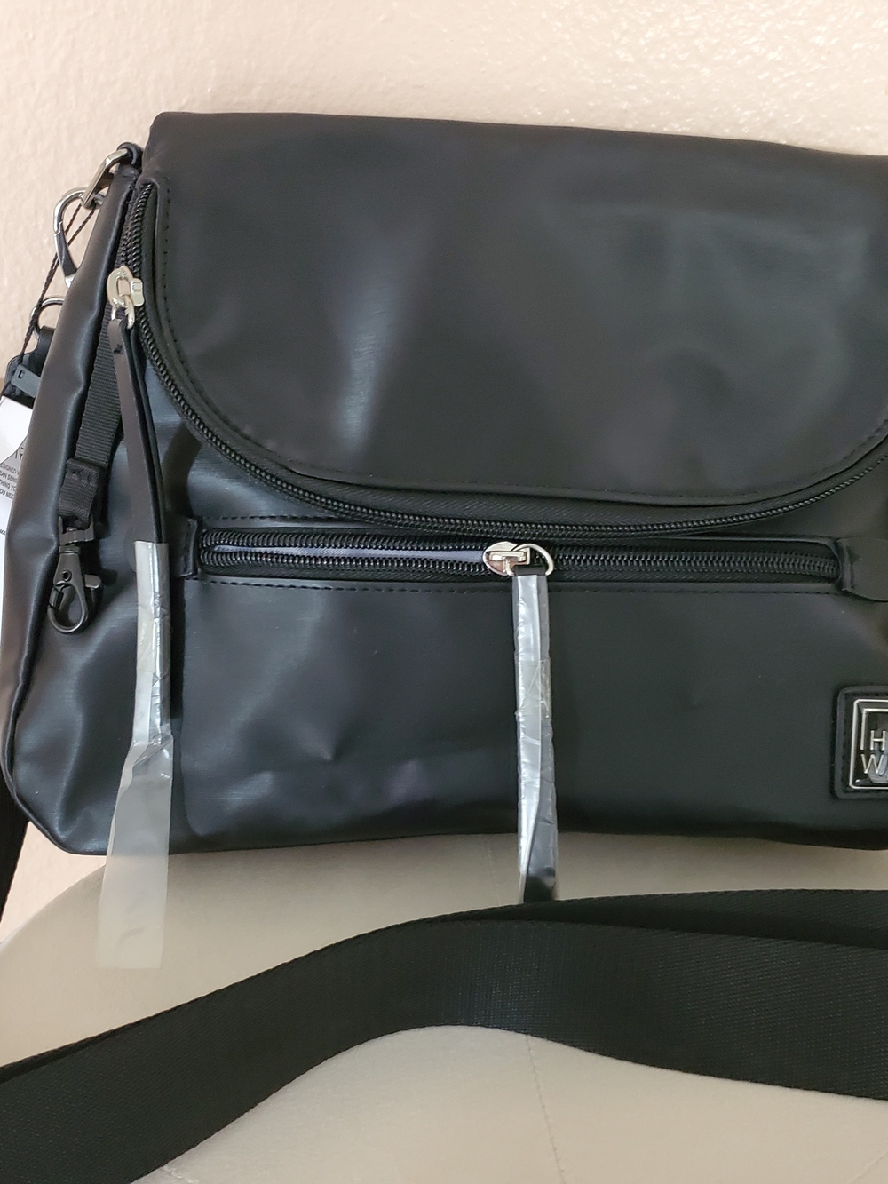 NWT IHKWIP City Saddle Medium Crossbody Black RFID